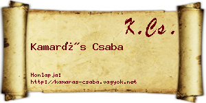 Kamarás Csaba névjegykártya