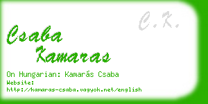 csaba kamaras business card